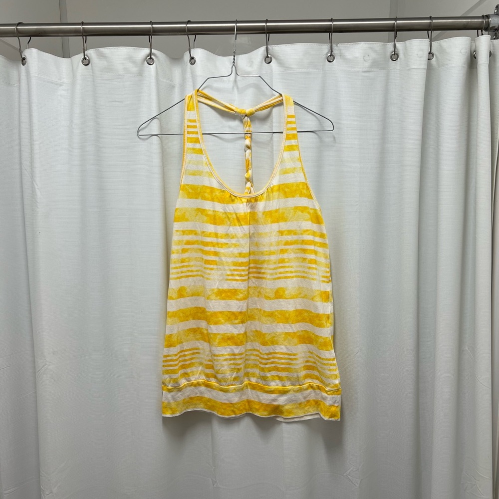 OP Vibrant Yellow and White Tank Top